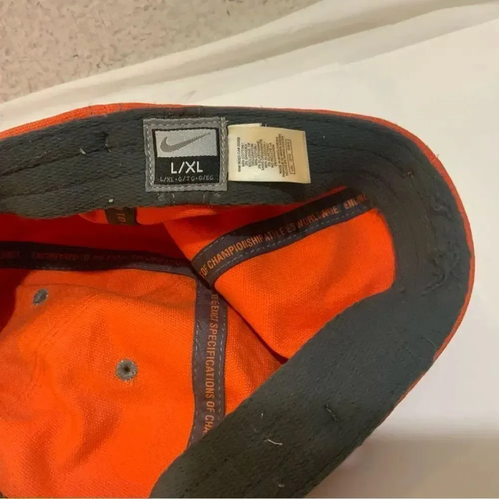 Vintage Nike Fitted Hat Cap L/XL Orange
